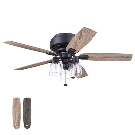 PROMINENCE HOME Magonia, 52 in. Ceiling Fan with Light, Matte Black 51670-40